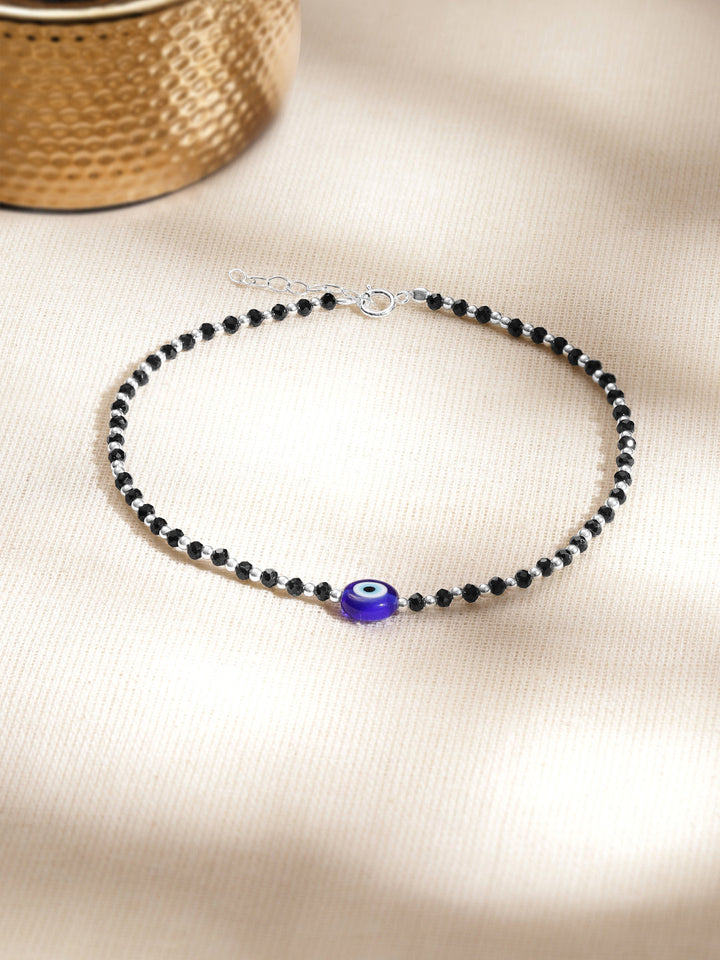 925 Fine Silver Mystic Evil -Eye Anklet Set