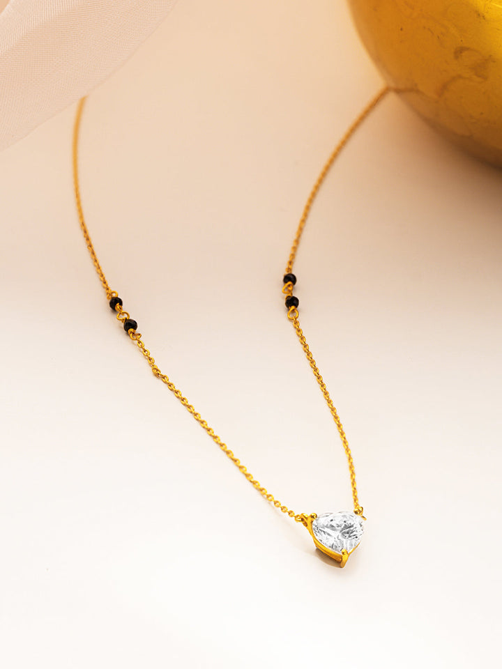 925 Fine Silver Crystal Drop Mangalsutra