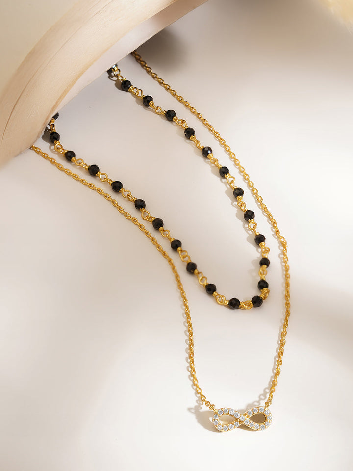 925 Fine Silver Infinity Double Chain Mangalsutra