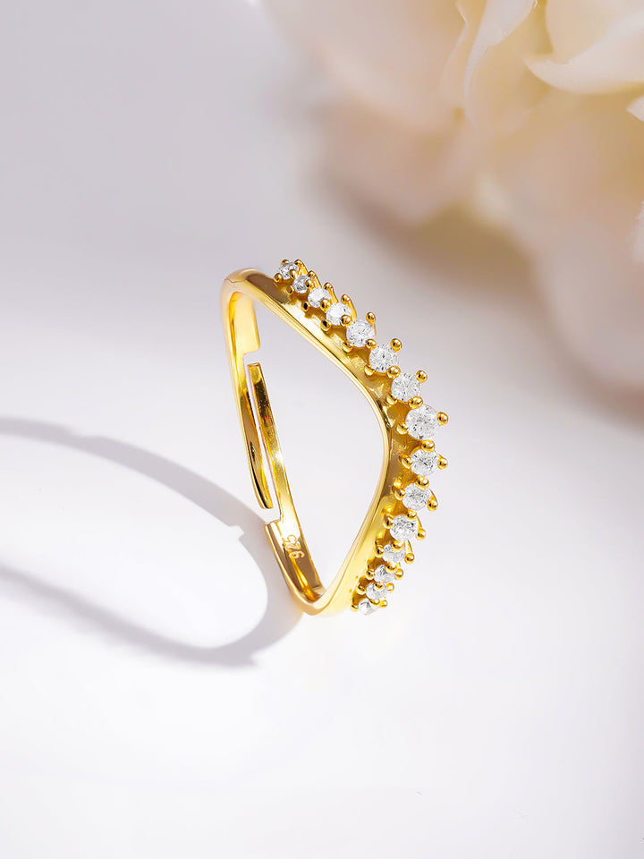 925 Fine Silver Glittering Crown Ring