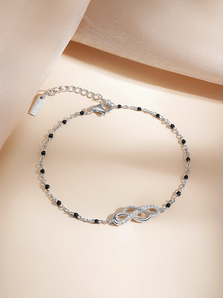 925 Fine Silver Infinity Love Charm Bracelet