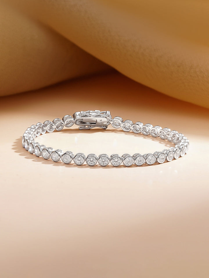 925 Fine Silver Sparkling Zirconia Tennis Bracelet