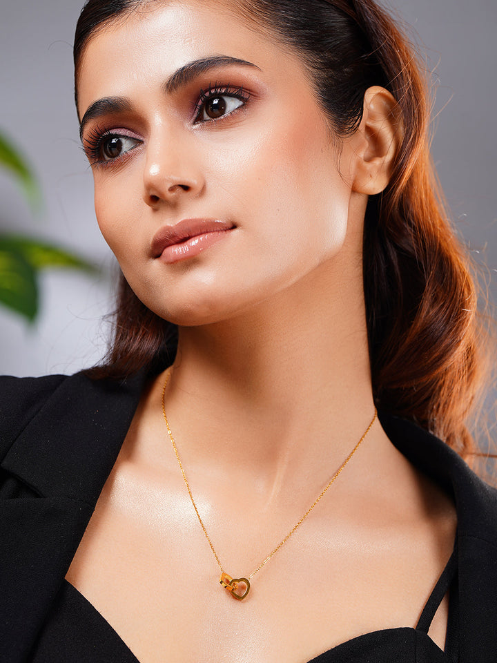 Demi Fine 18K Gold Plated Stainless steel Endless Love Pendant Chain
