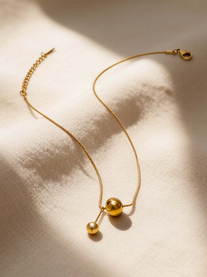 Demi Fine 18K Gold Plated Stainless steel Offbeat Charm Pendant Chain