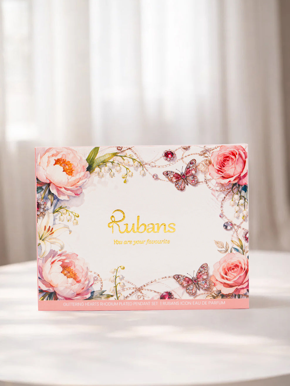 Glittering Hearts Pendant Set & Perfume Gift Box