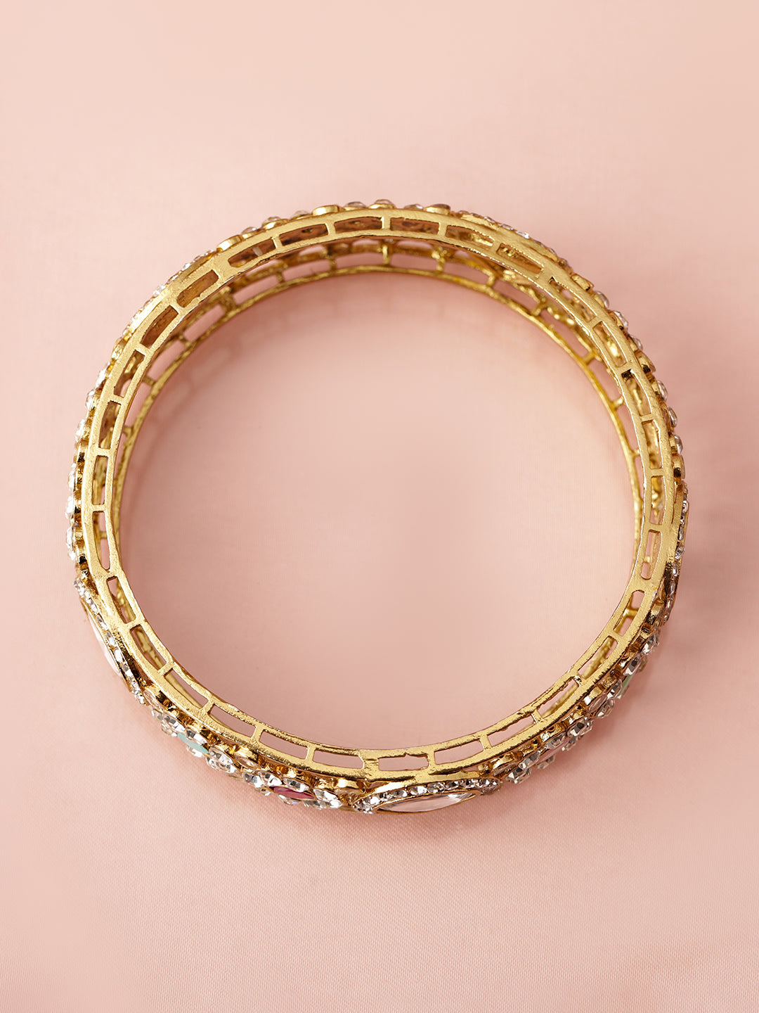 Colour Petal Kundan Bangles