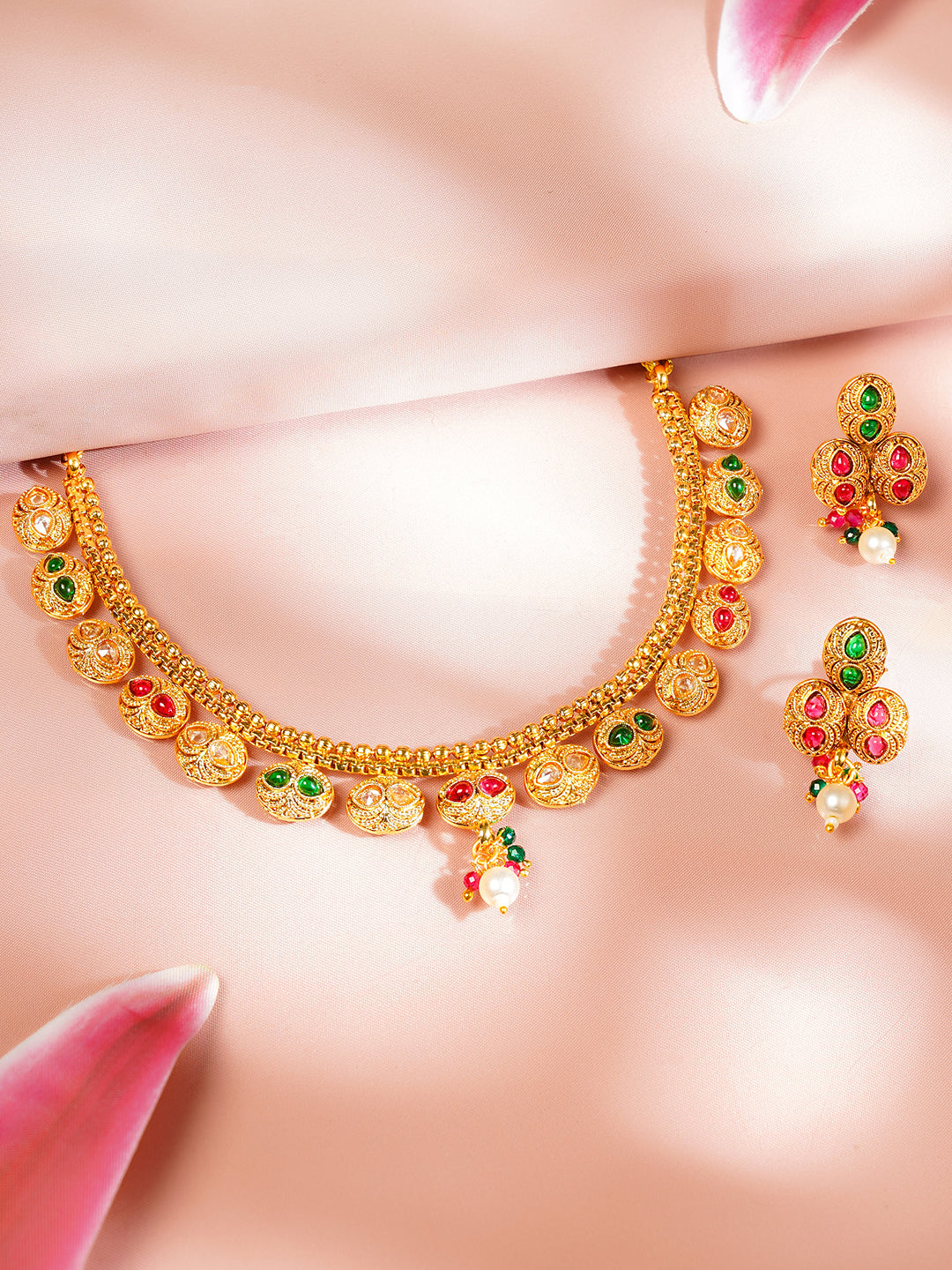 Gold Plated Multicolor Necklace Set