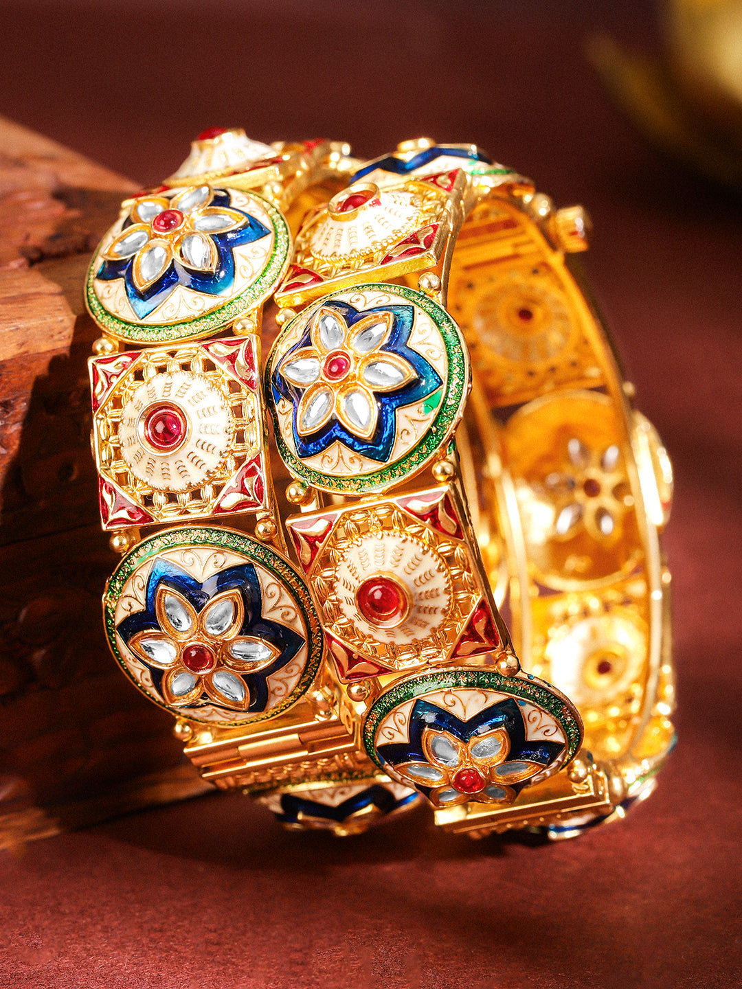 Golden Spark Multicolour Bangles