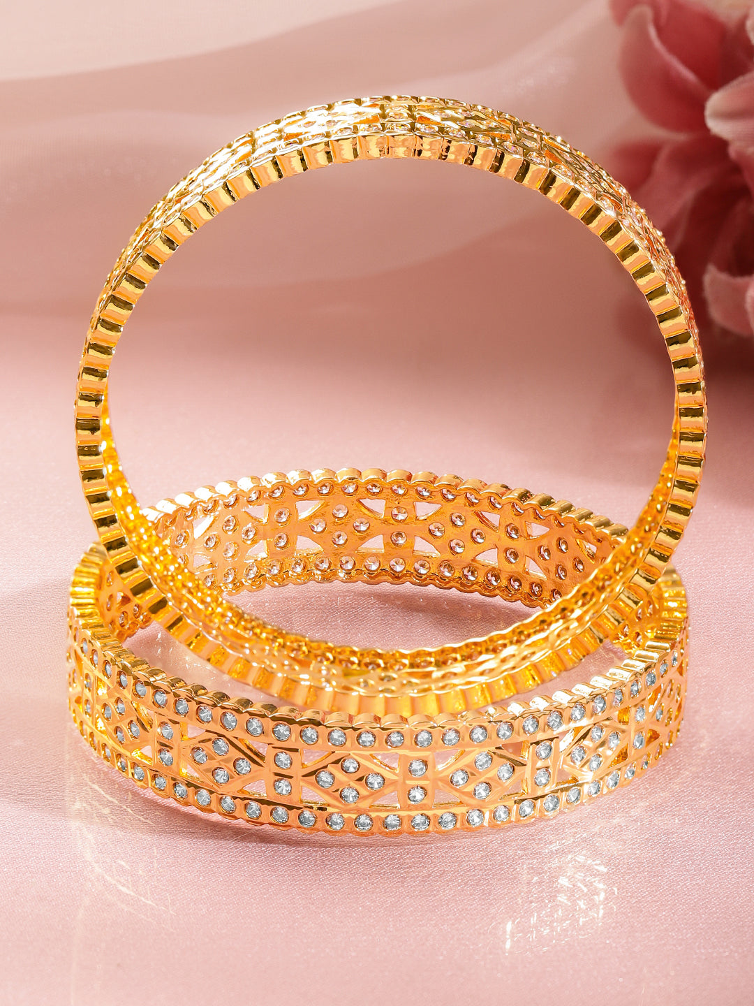 Wedding Shine Gold CZ Bangles