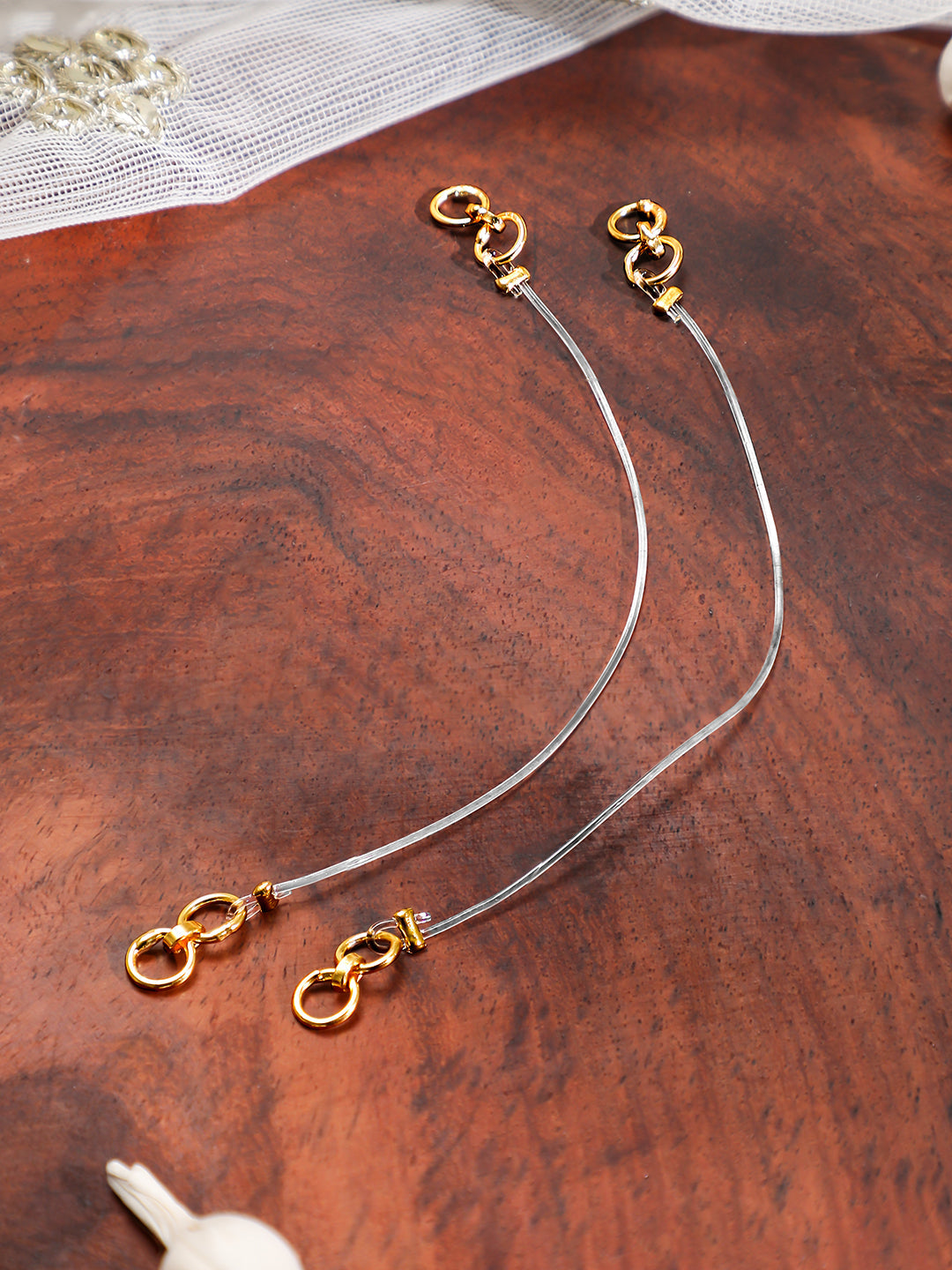 Rubans Dual Gold & Silver-Plated Invisible Ear Kan Chain for Earring Support