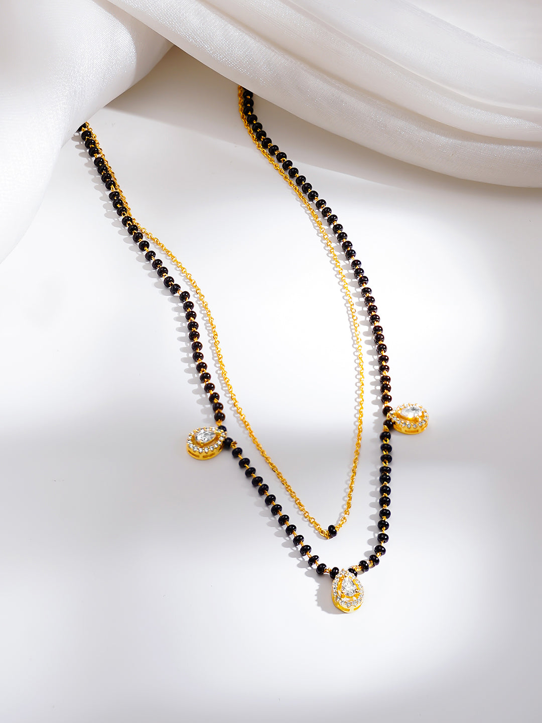 Gold Plated American Diamond Zircon Mangalsutra