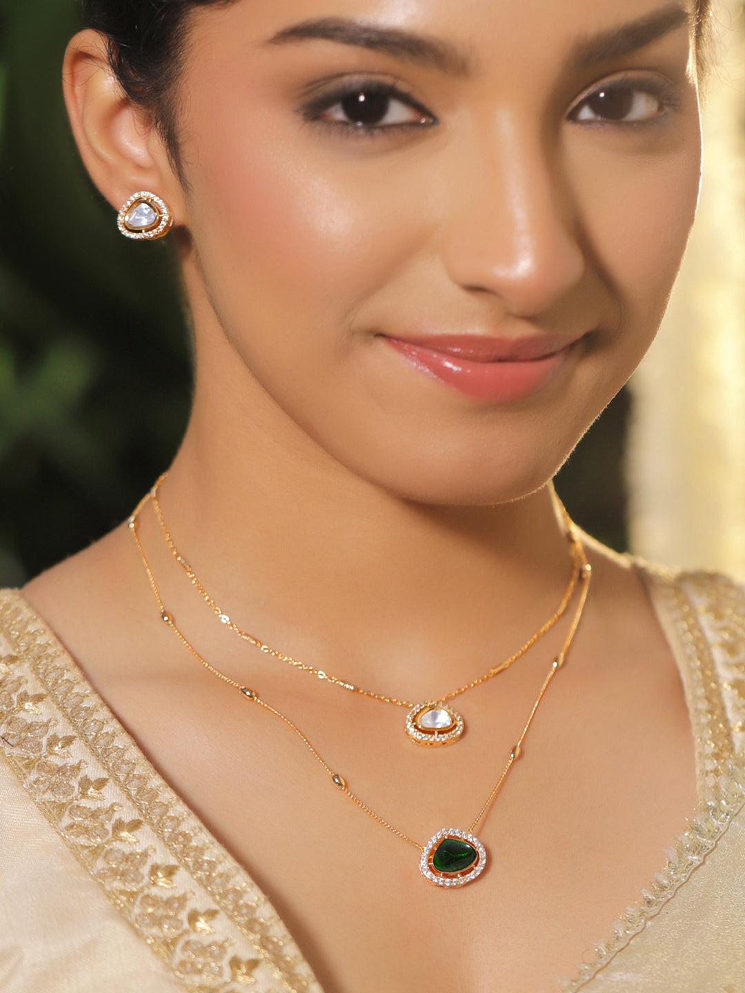 Green Kundan Necklace Set