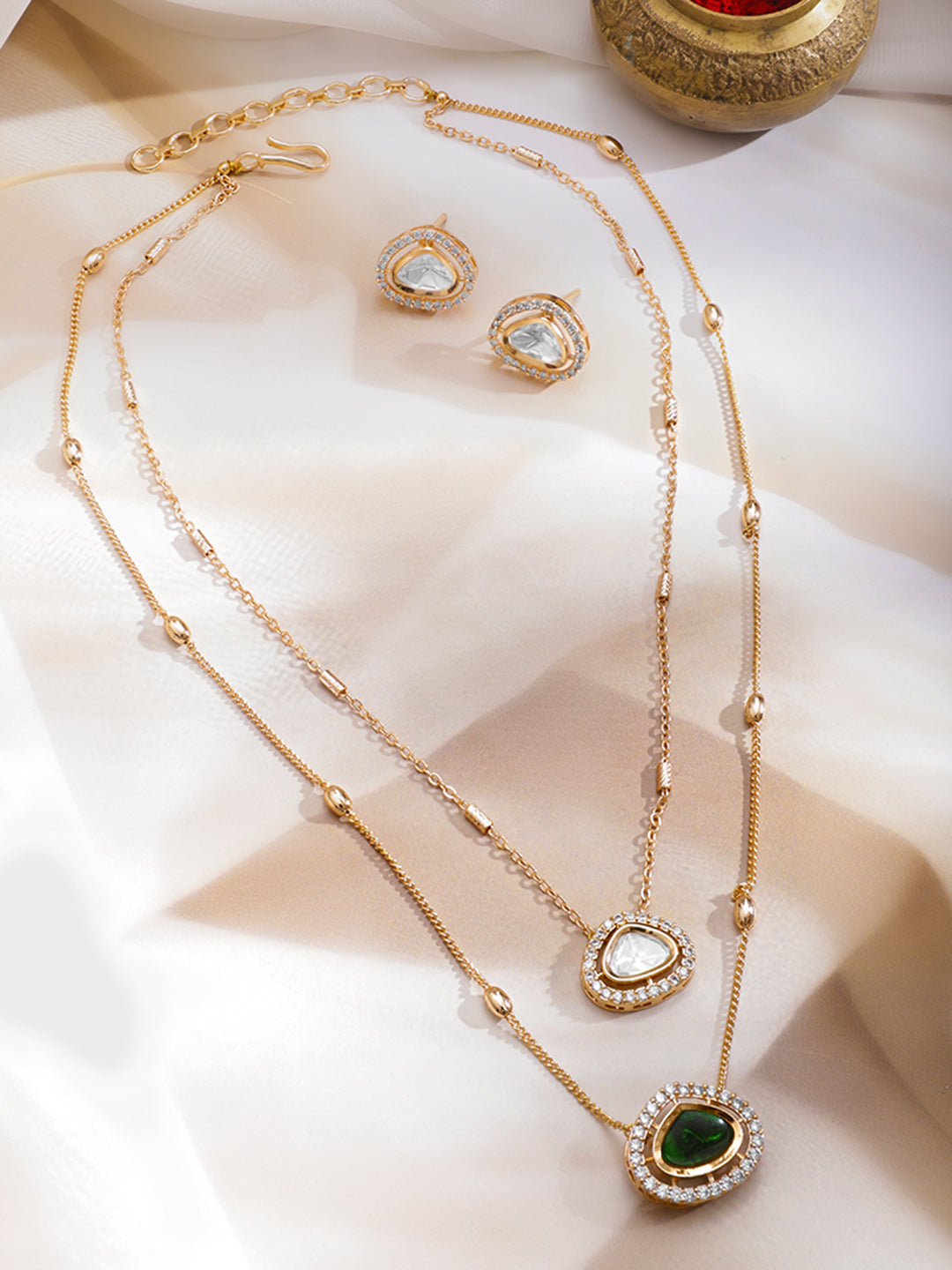 Green Kundan Necklace Set