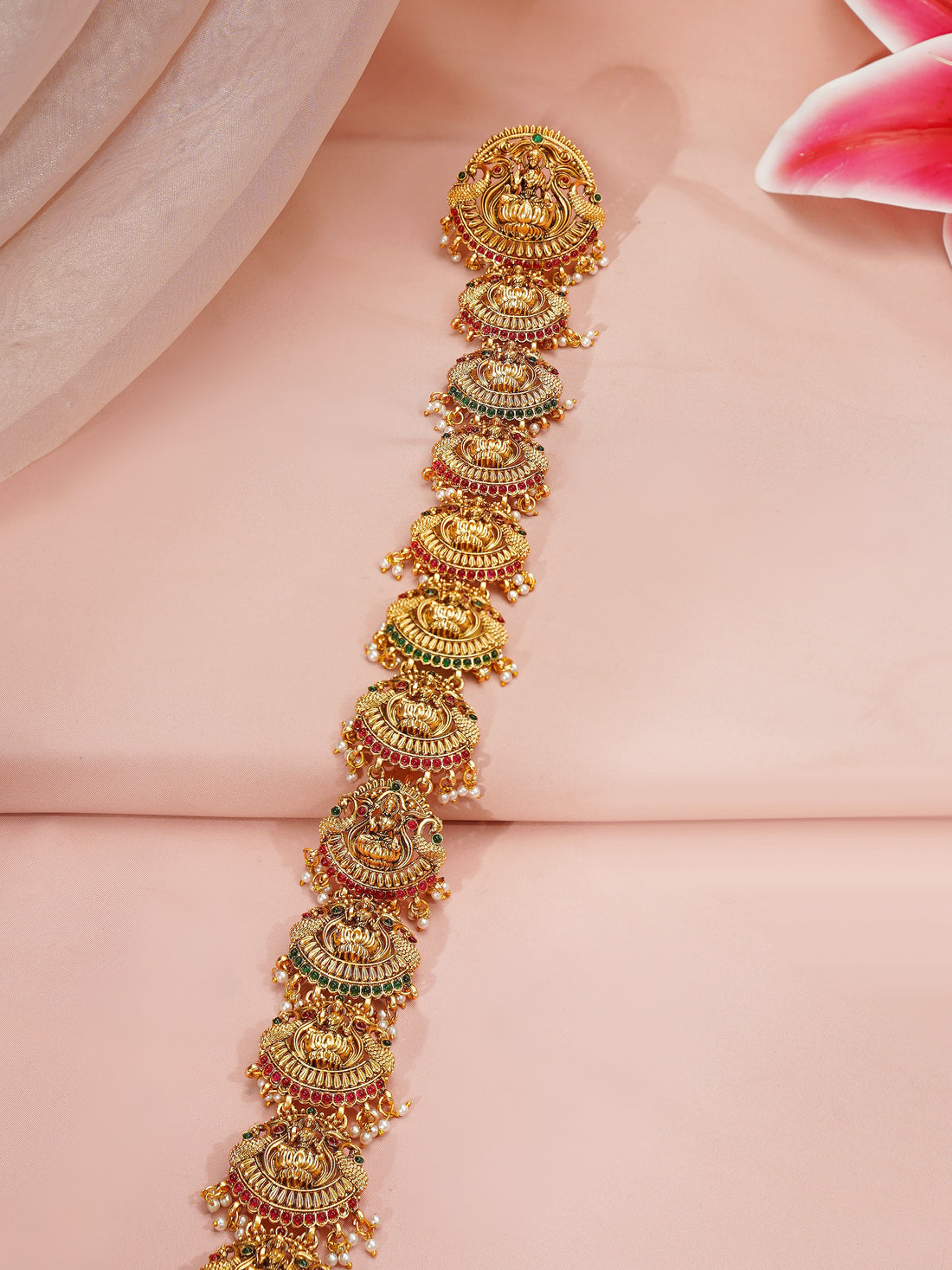 Gold Plated Royal Yali Antique Gold Temple Hair Accessory