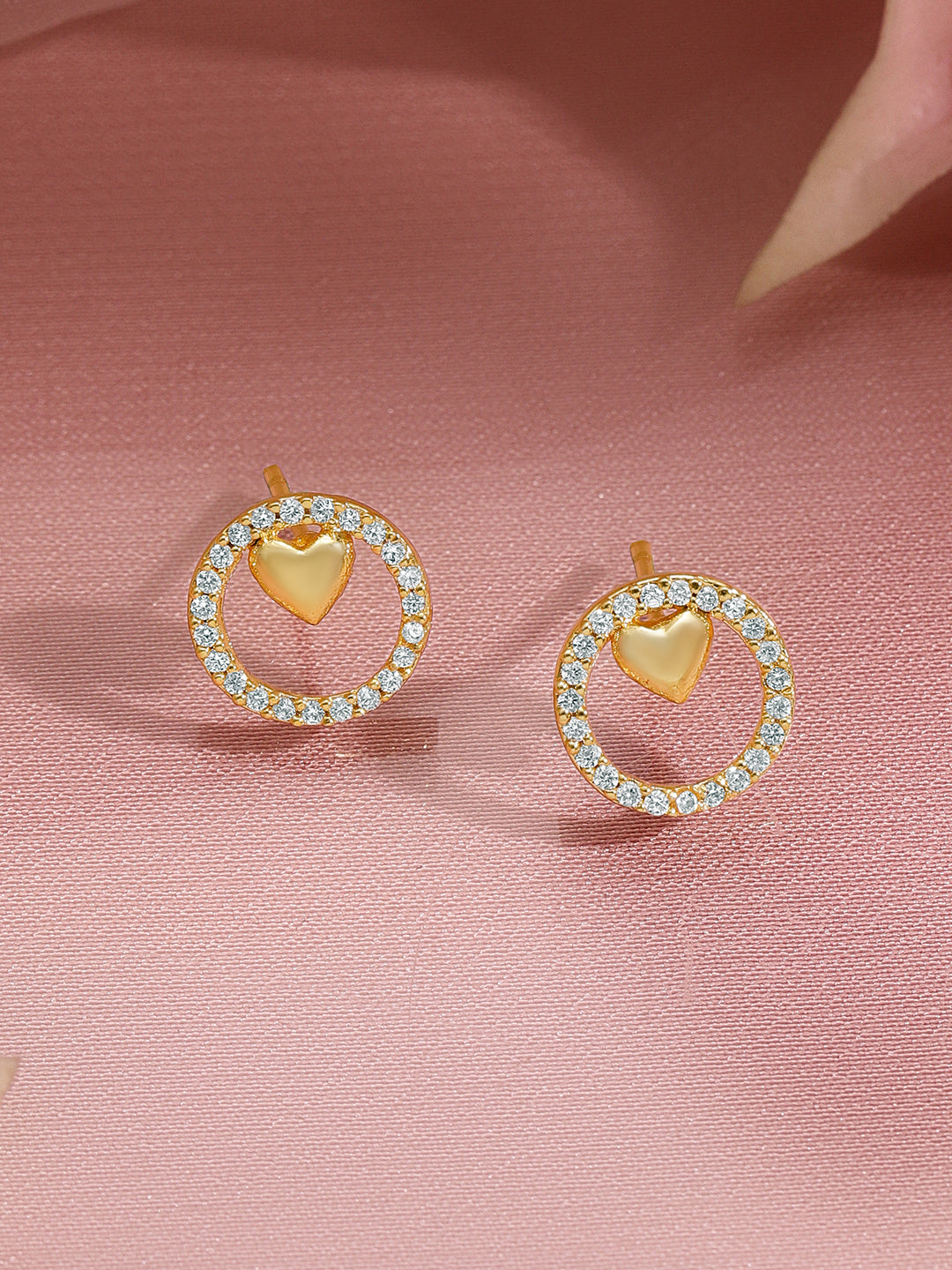 American Diamond Zirconia Heart Charm Pendant Set