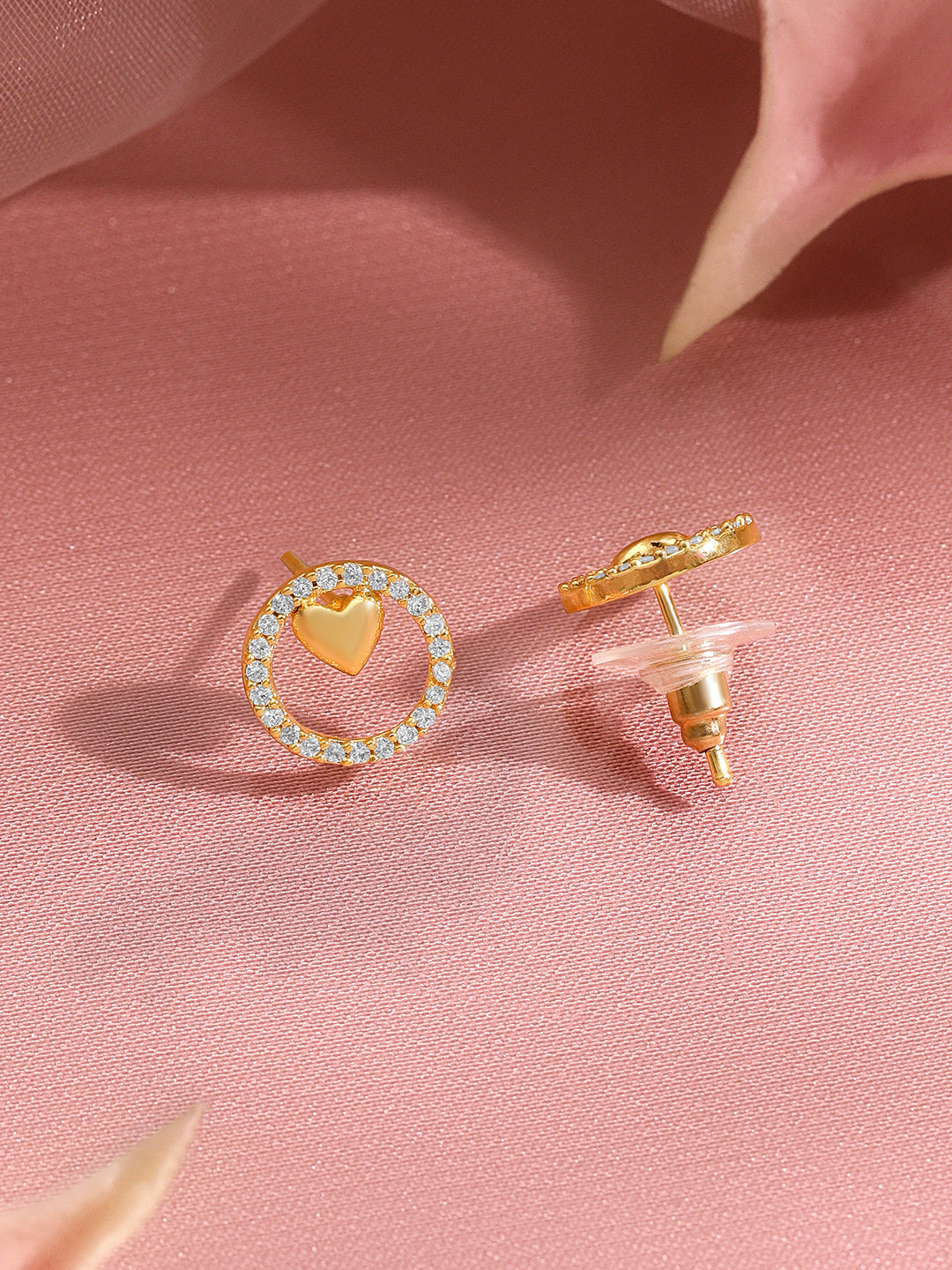 American Diamond Zirconia Heart Charm Pendant Set