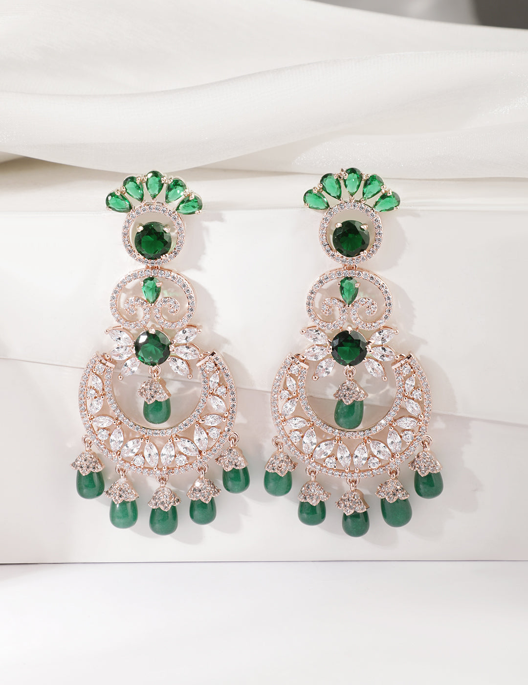 Opulent Red Pearl Dangler Earrings