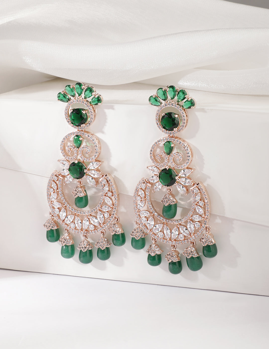 Opulent Red Pearl Dangler Earrings