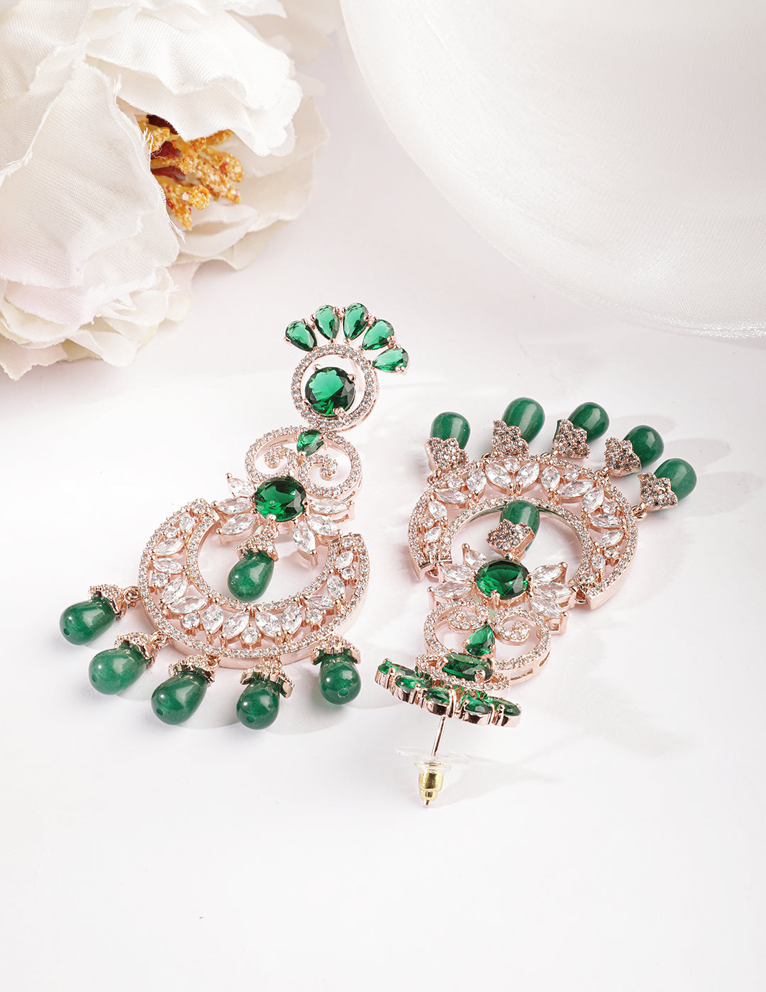 Opulent Red Pearl Dangler Earrings