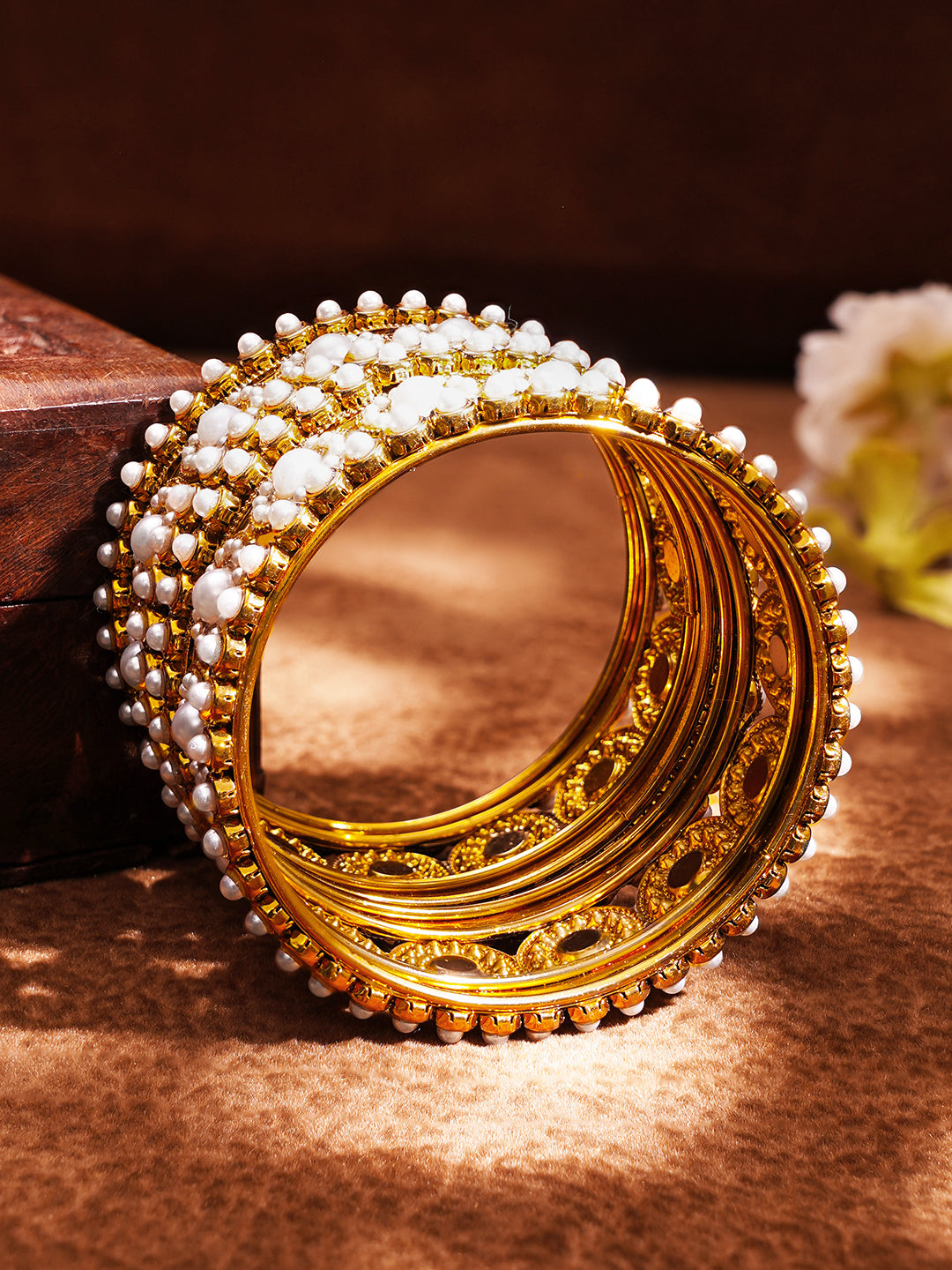 Wedding Glow Pearl Bangles Set