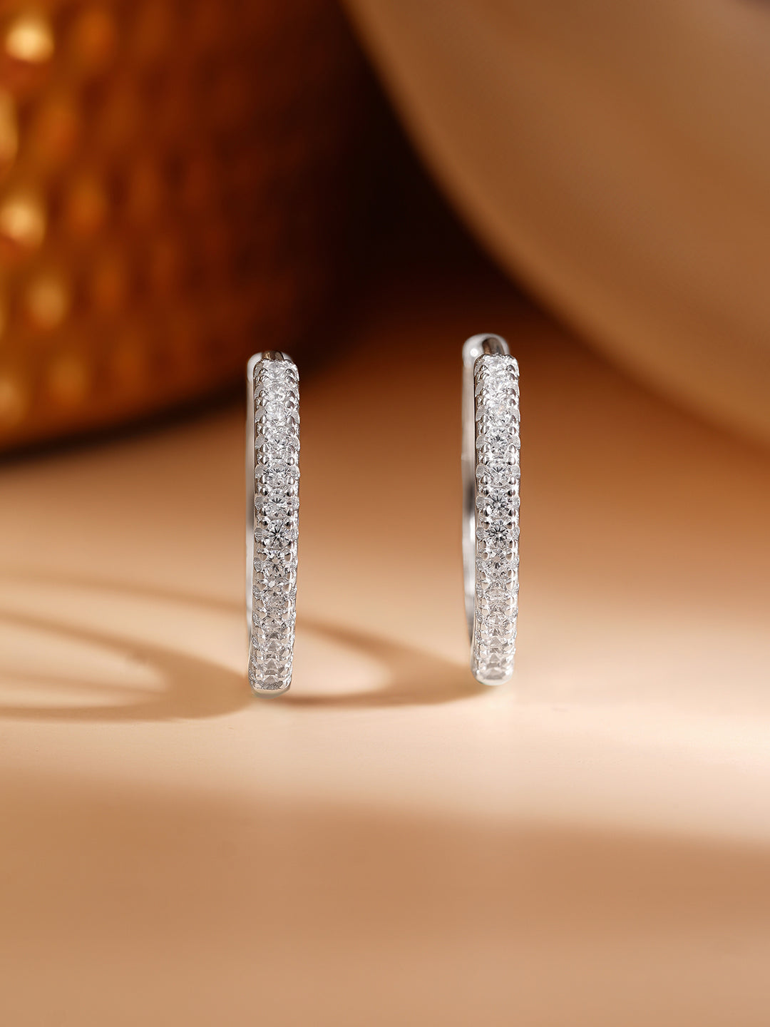 925 Silver Crystal Spark Hoop Earrings