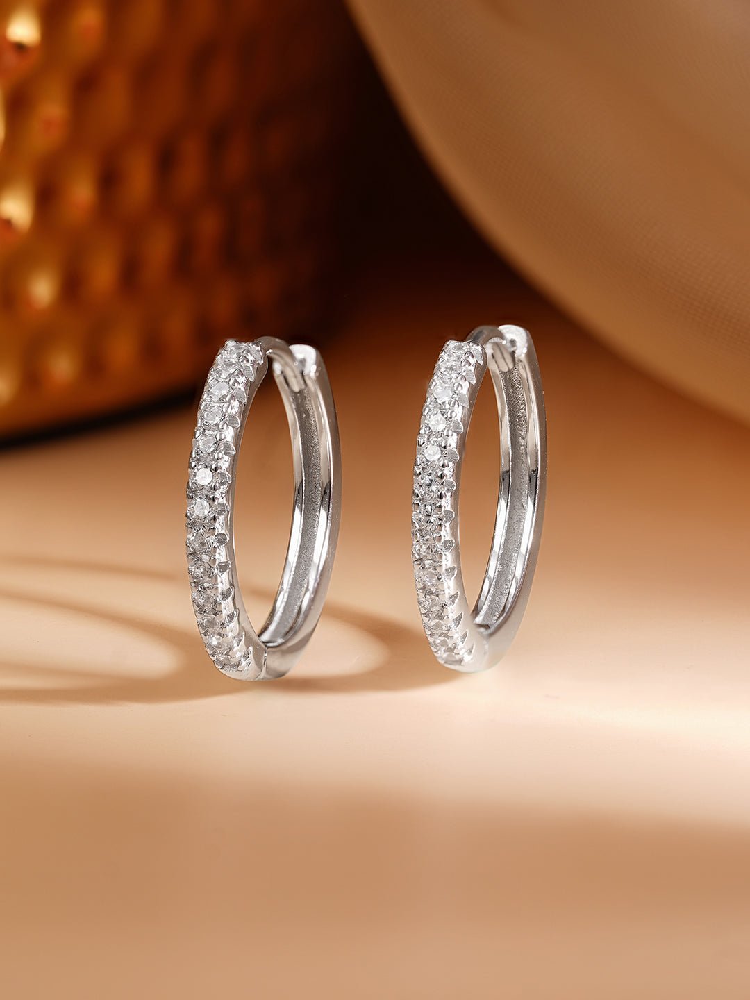 925 Silver Crystal Spark Hoop Earrings