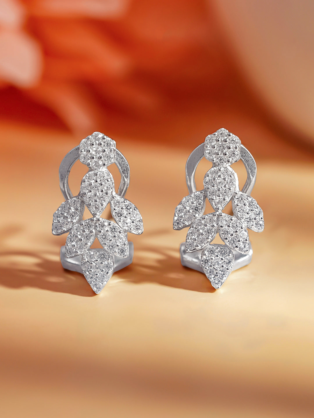 925 Fine Silver Blooming Zirconia Stud Earrings
