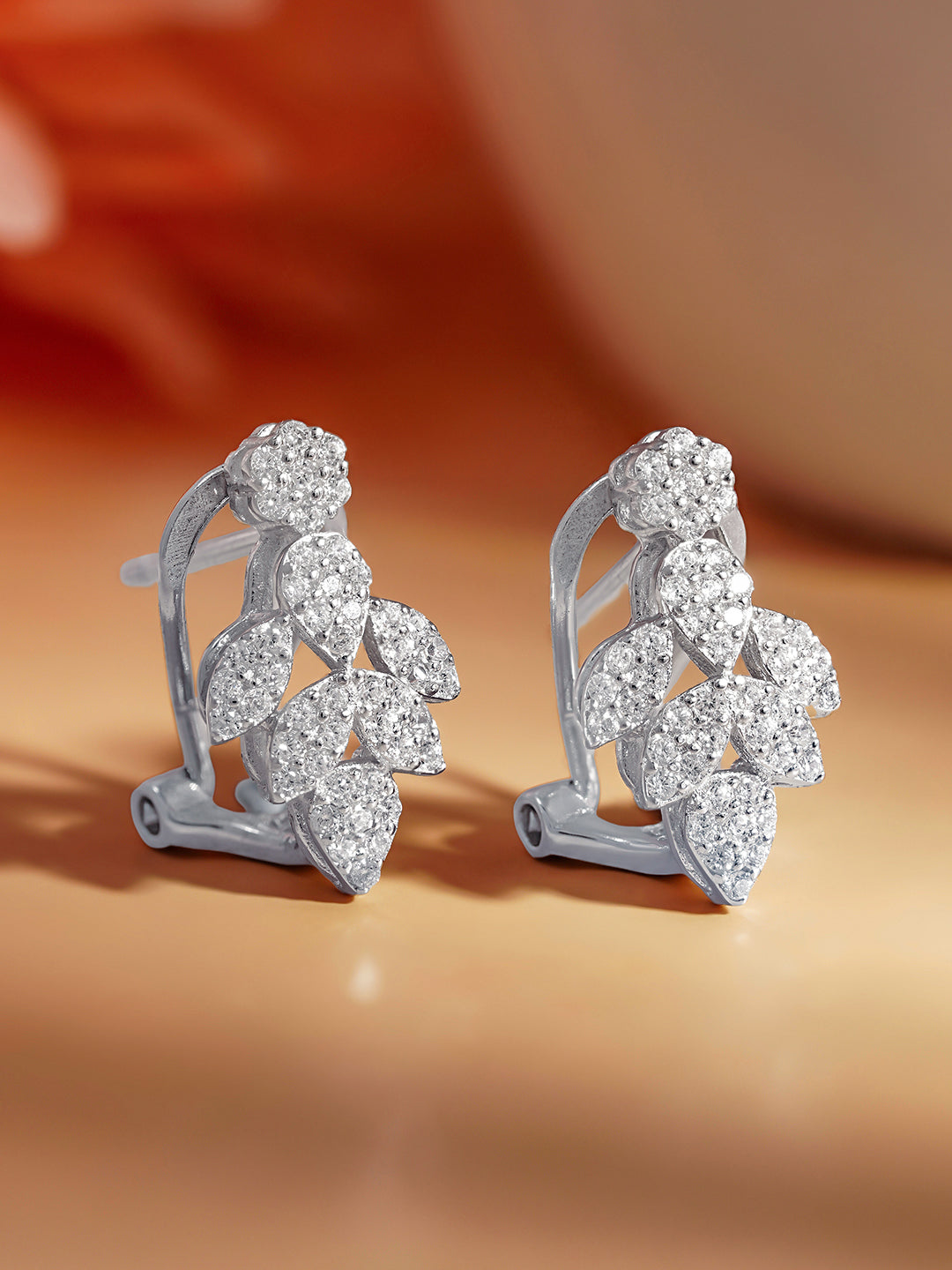 925 Fine Silver Blooming Zirconia Stud Earrings