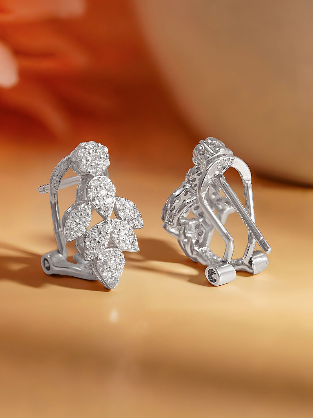 925 Fine Silver Blooming Zirconia Stud Earrings