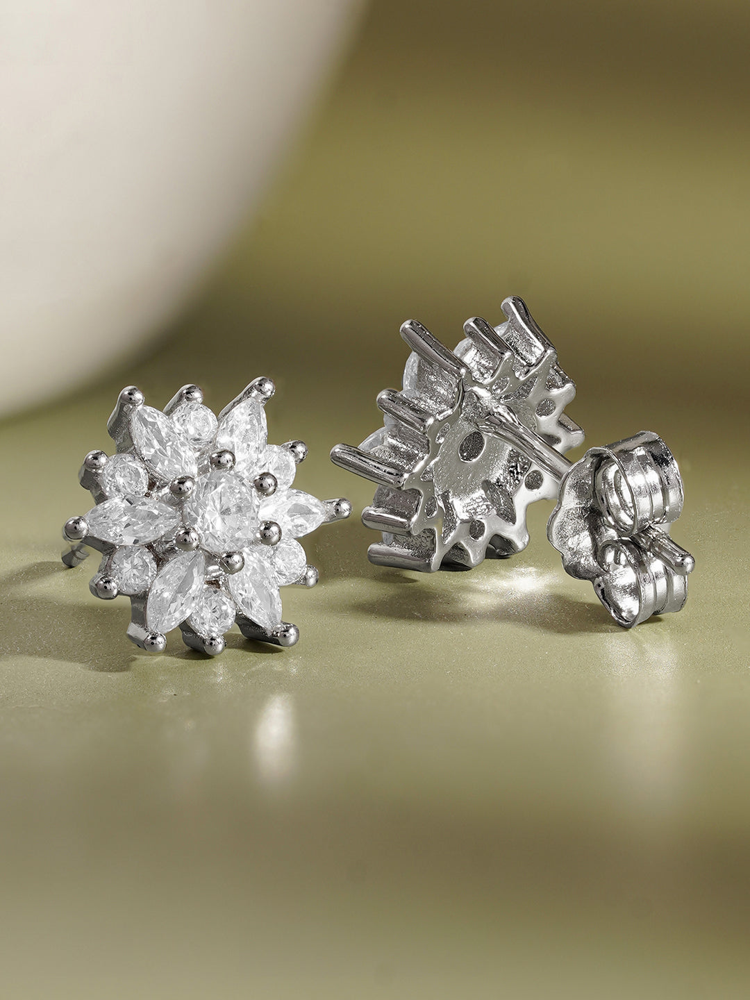 925 Fine Silver Mini Crystal Stud Earrings
