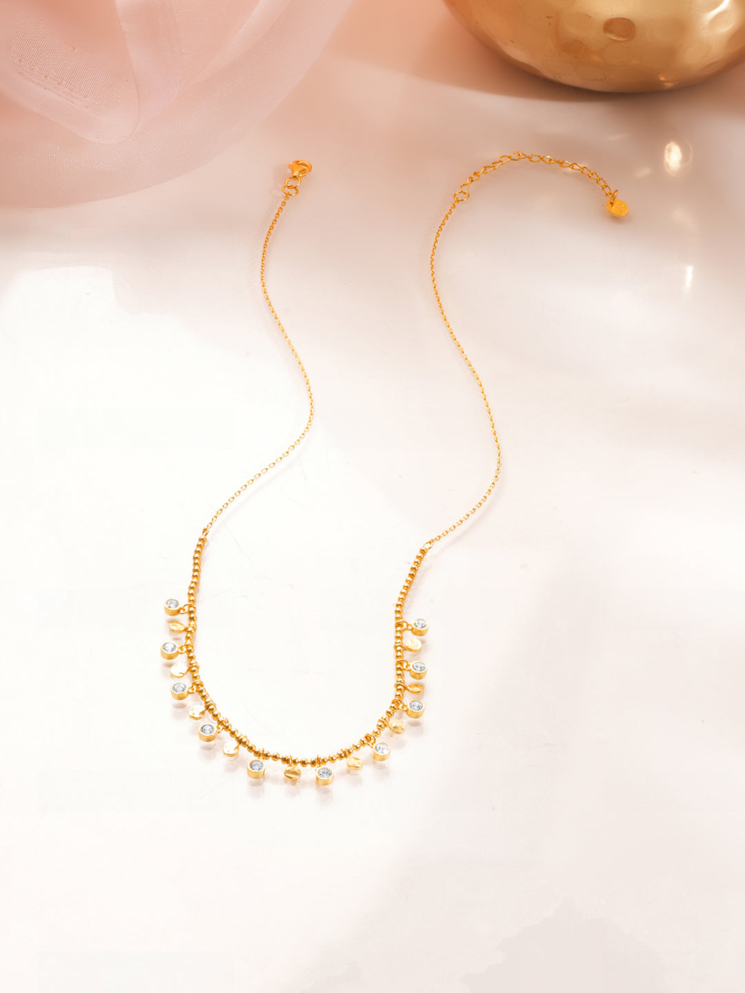 925 Fine Silver Cluster Diamond Charm Necklace