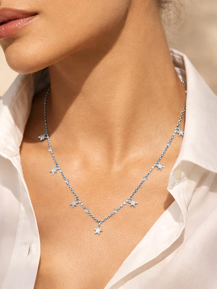 925 Fine Silver Celestial Star Necklace