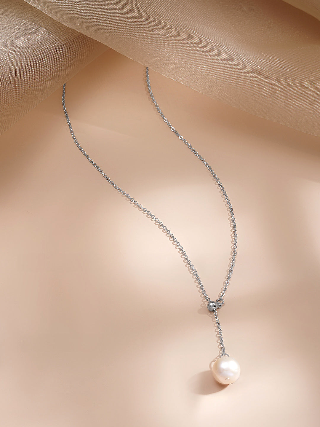 925 Fine Silver Timeless Pearl Charm Necklace