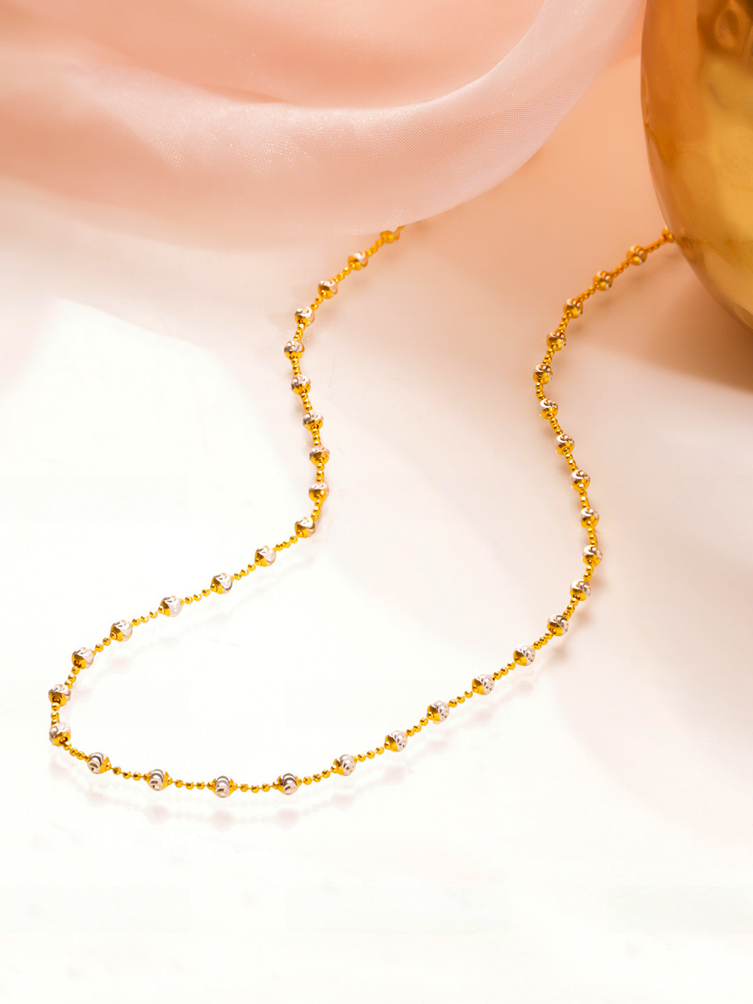 925 Fine Silver Dual Tone Crystal Minimal Necklace