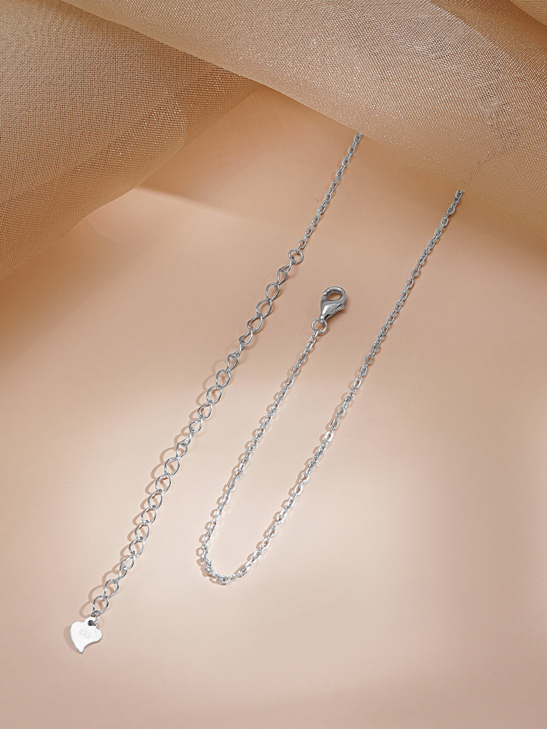 925 Fine Silver Crystal Charm Necklace