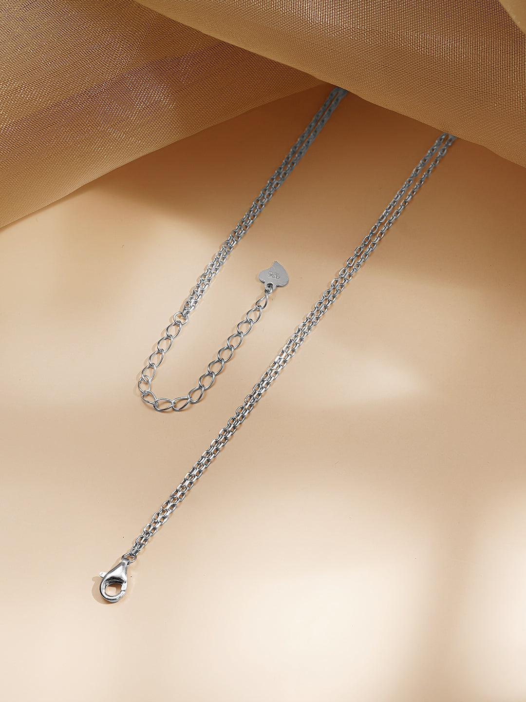 925 Fine Silver Dual Layer Crystal Necklace