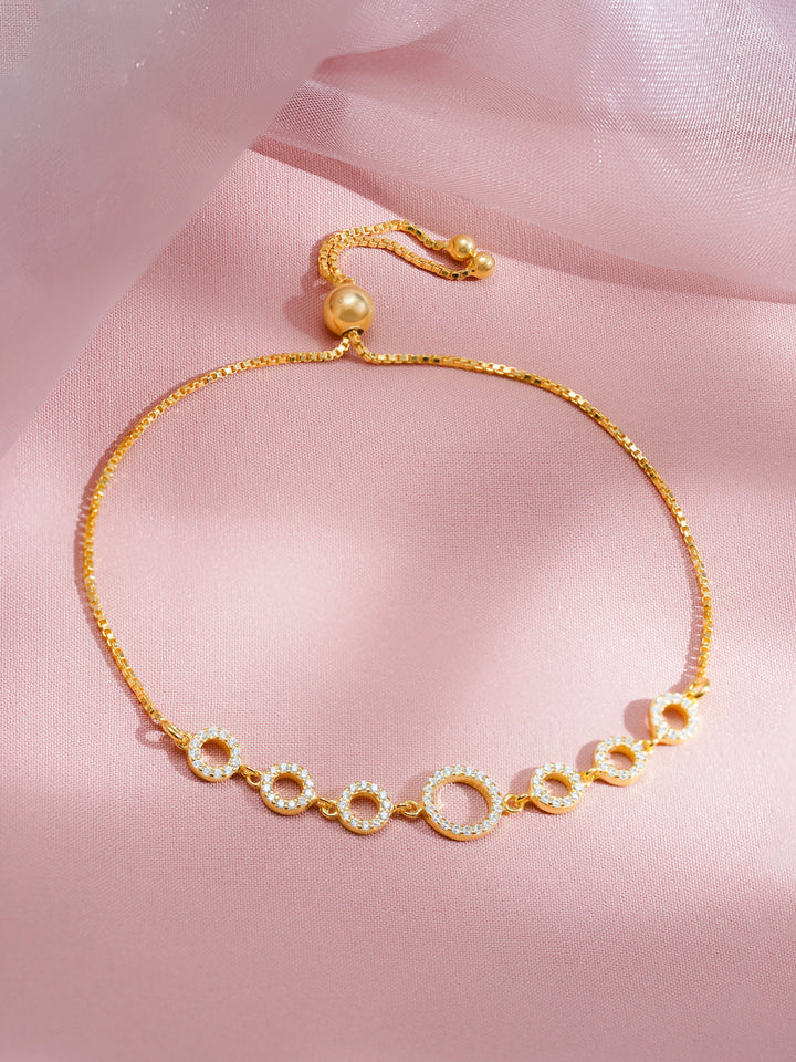 925 Fine Silver Sparkling Zirconia Adjustable Bracelet