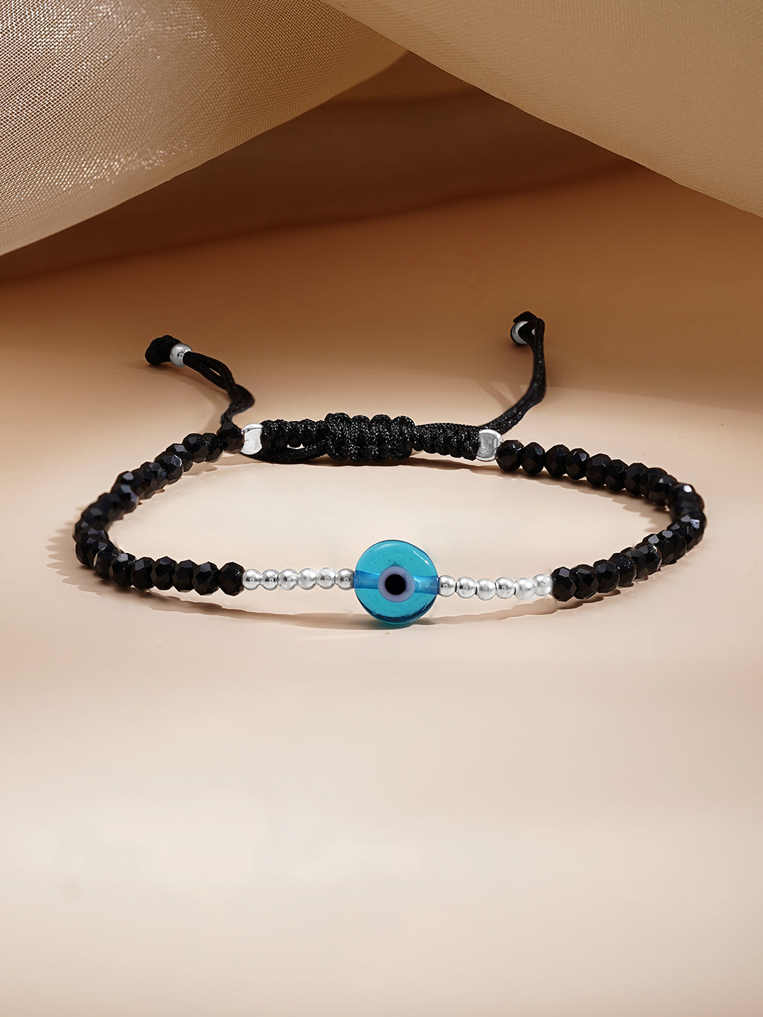 925 Fine Silver Evil Eye Beaded Bracelet