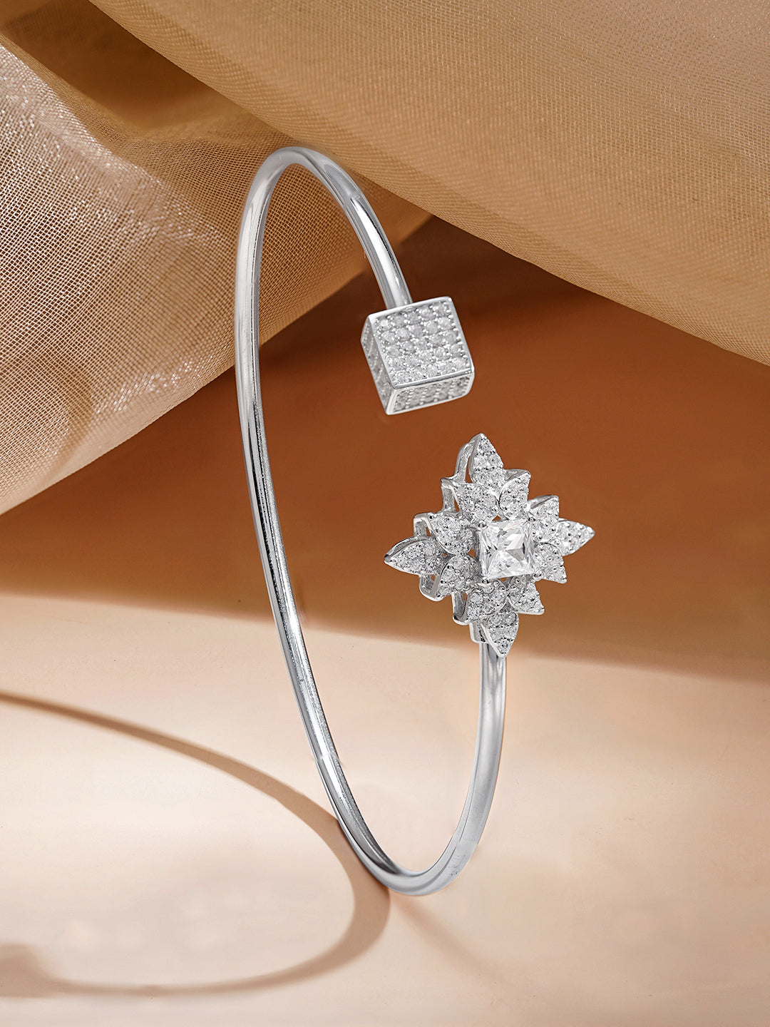 925 Fine Silver Crystal Bloom Bracelet