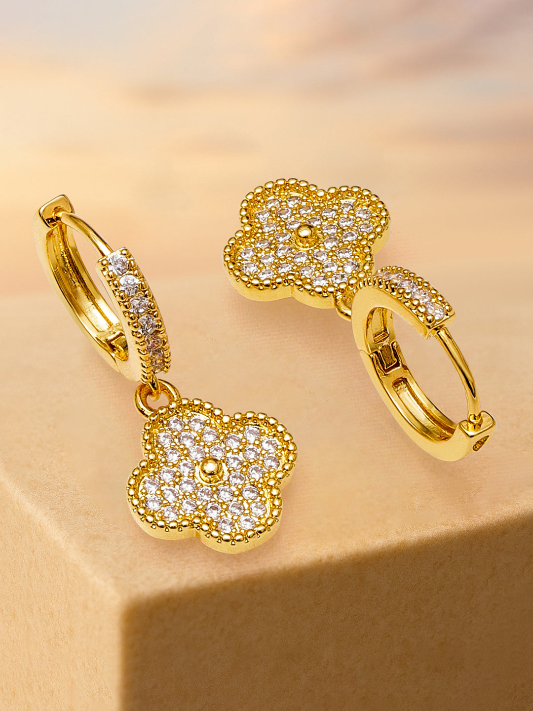 Petal Glow Drops Hoops