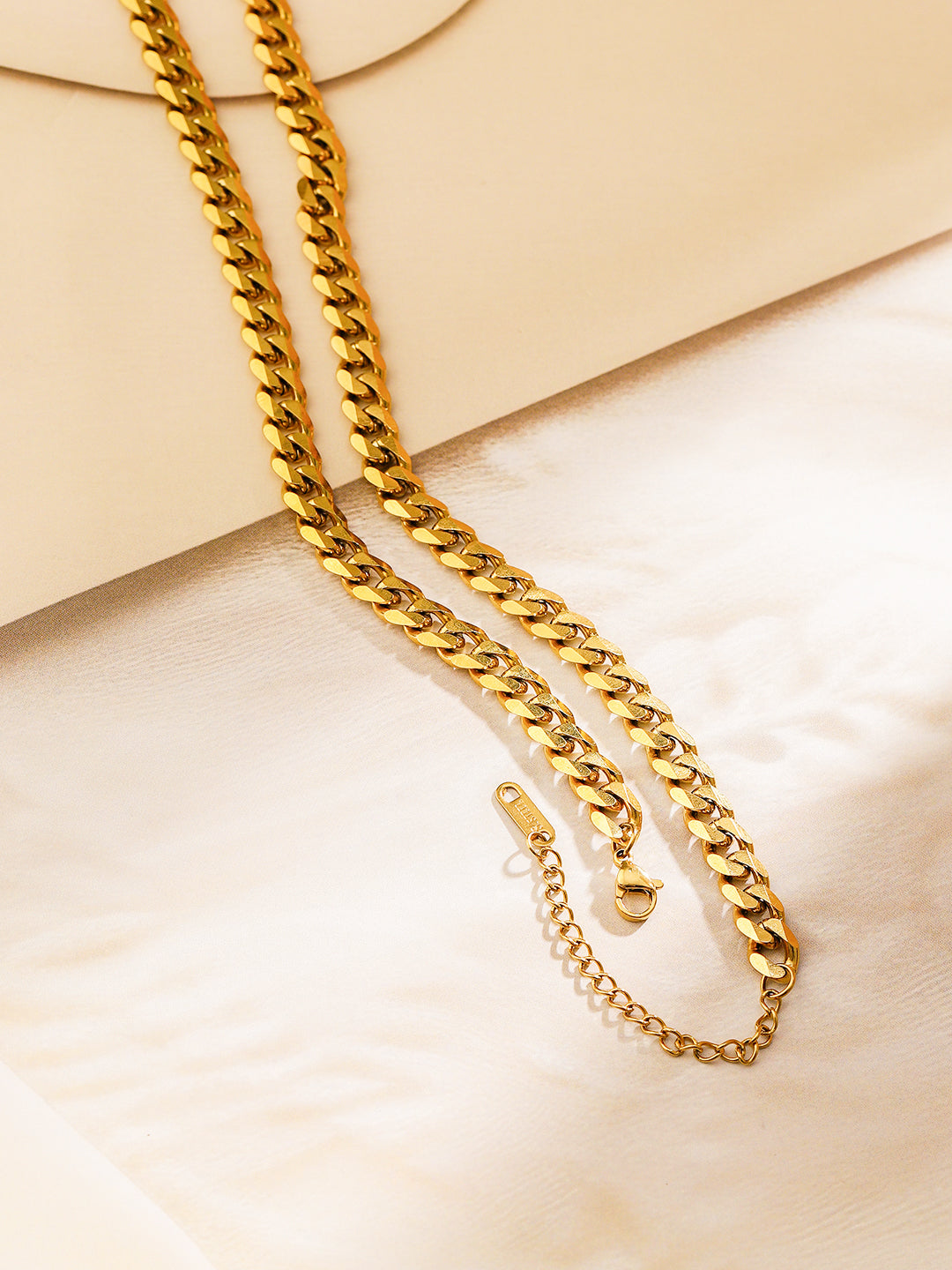 Sleek Cuban Gold Plated Necklace