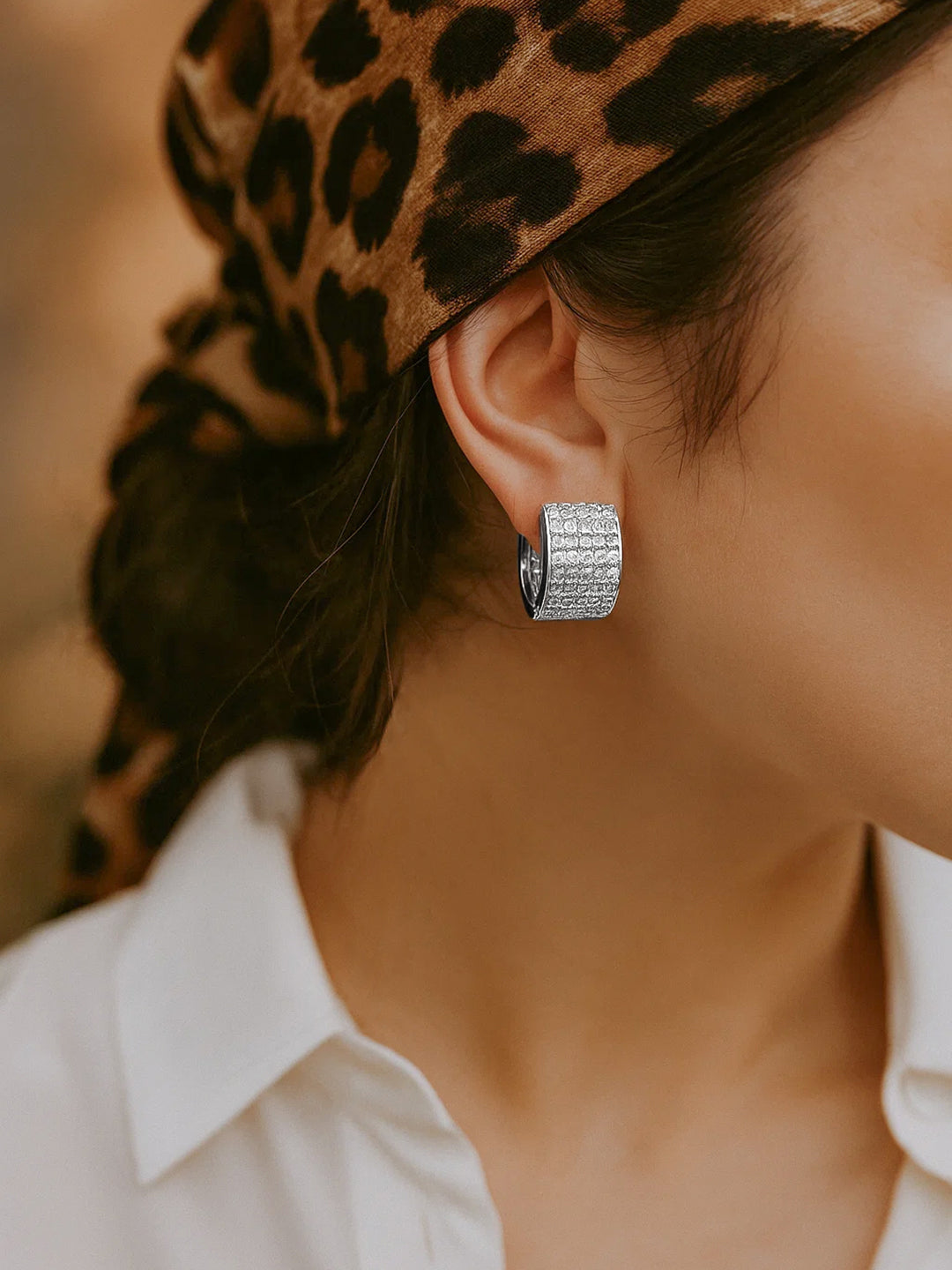 Eternal Whisper American Diamond Zirconia Hoops
