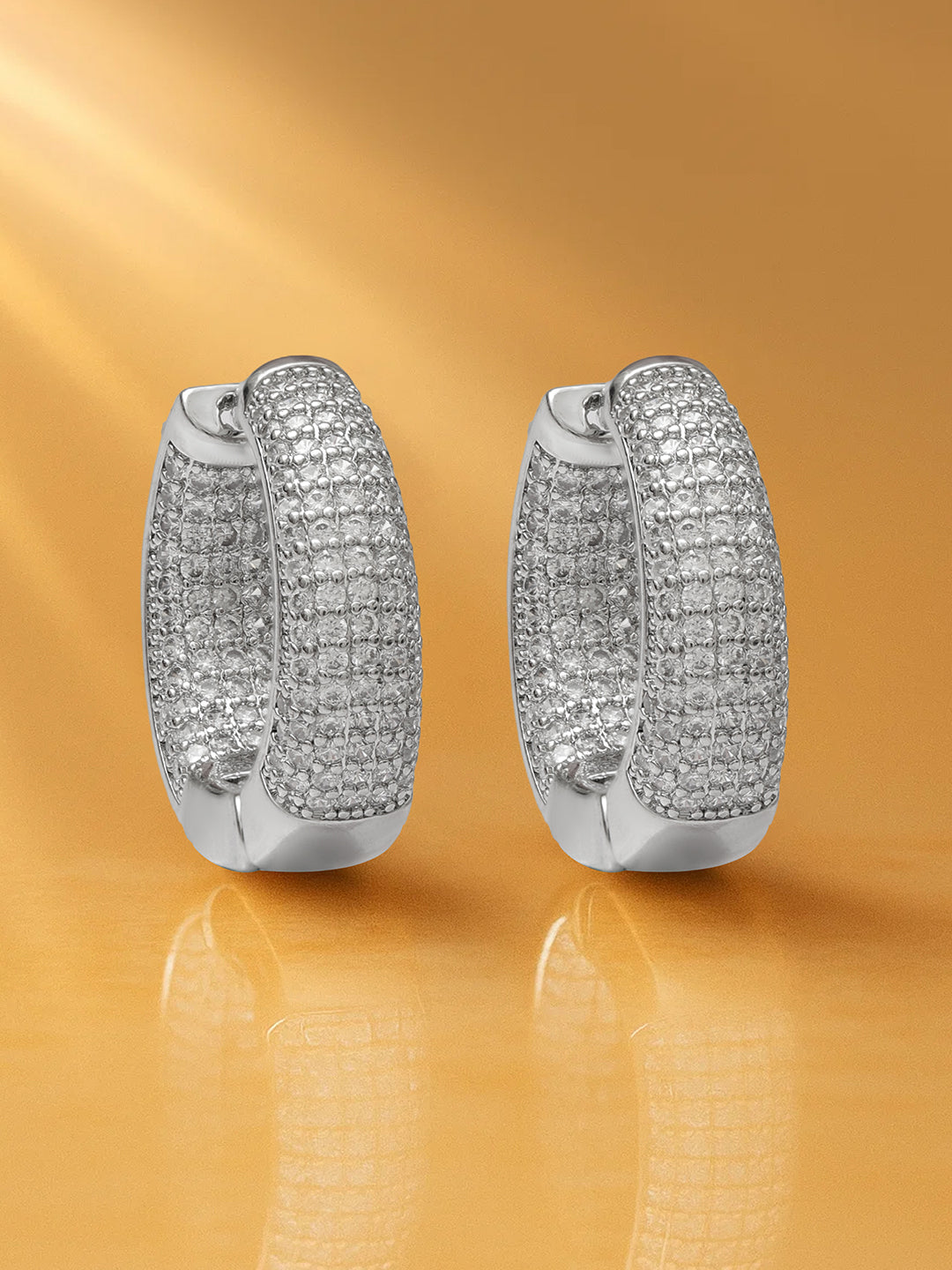 Crystal Studded Hoop Earrings
