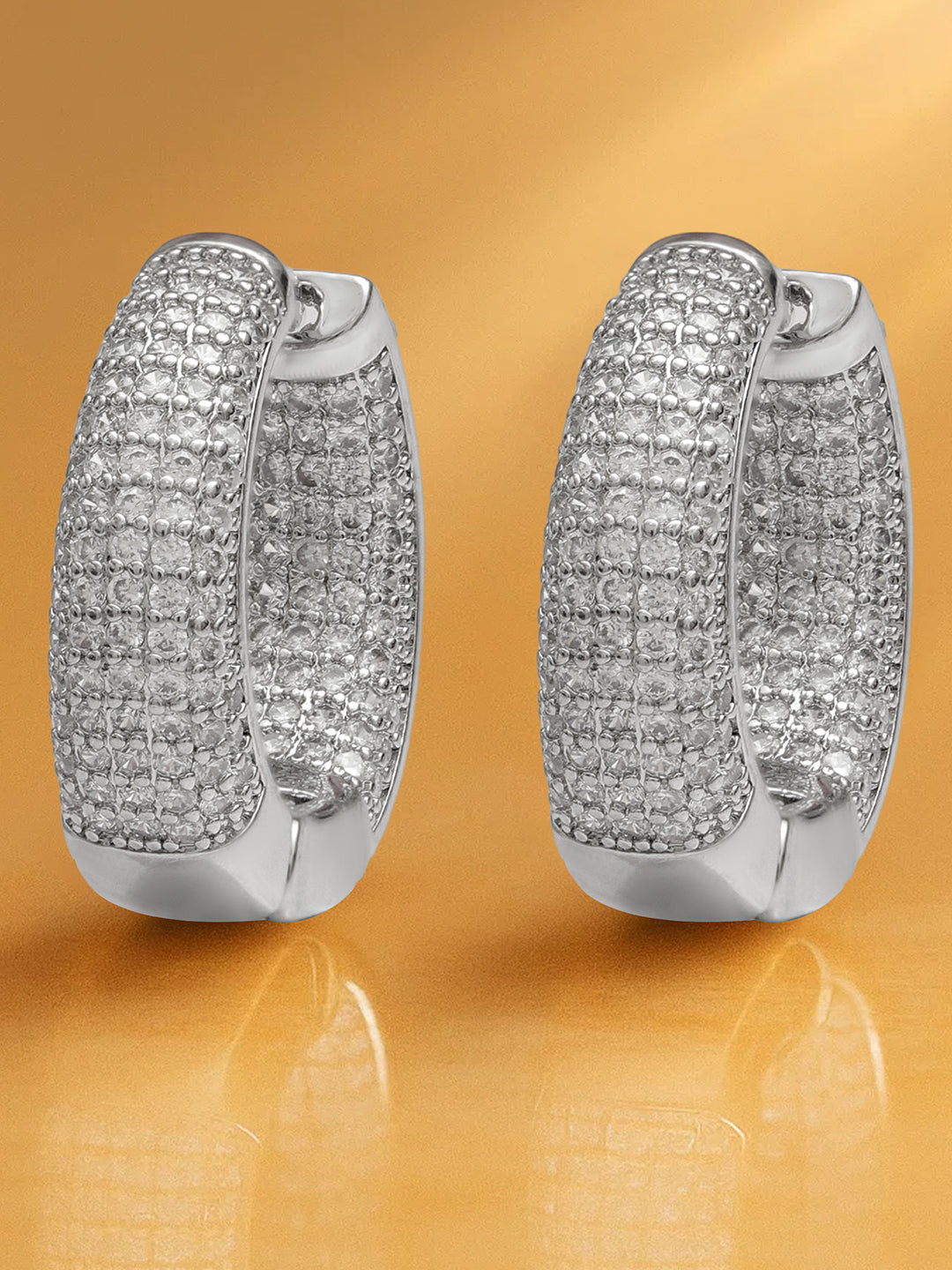 Crystal Studded Hoop Earrings