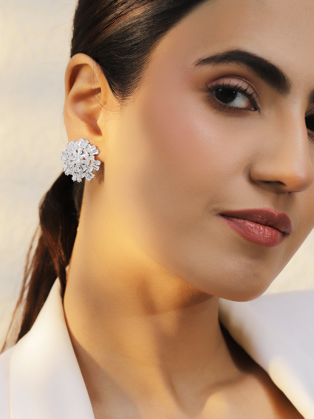Snowflake Crystal Stud Earrings