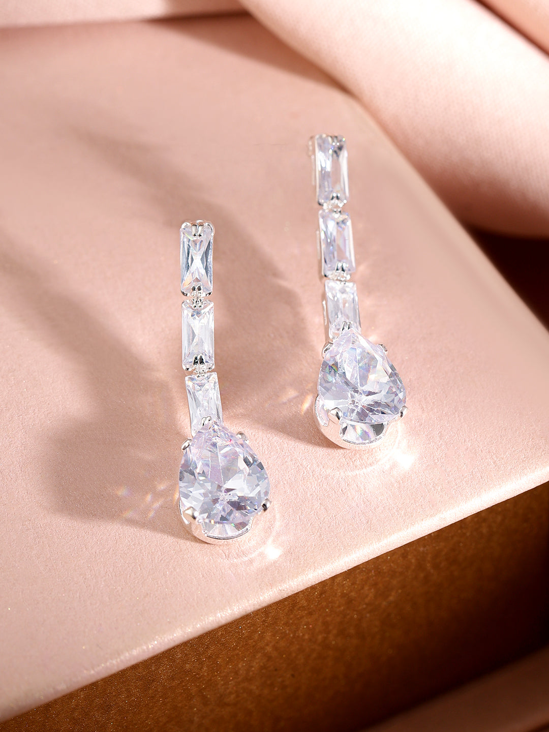 Crystal Layered Drop Necklace Set