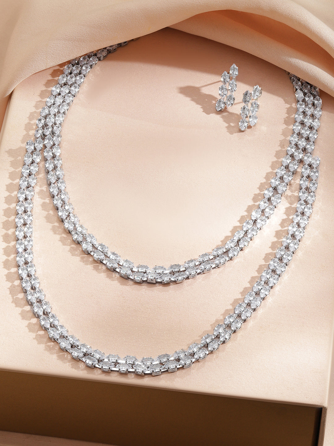 Crystal Multi-Layered Necklace Set