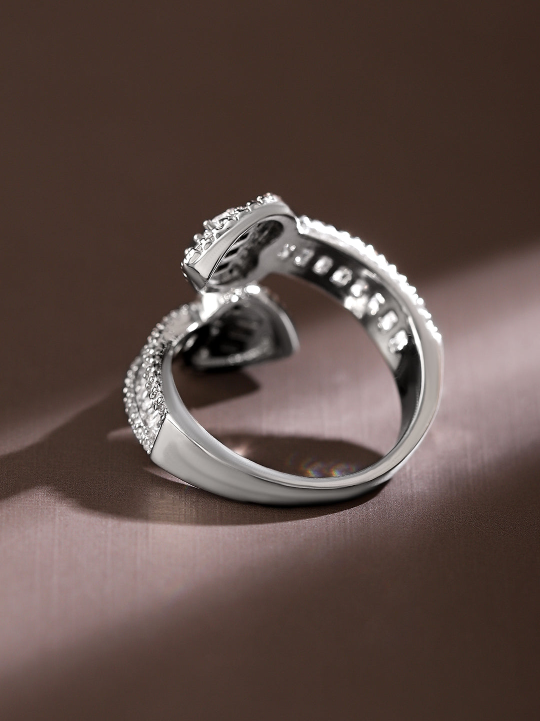 American Diamond Zirconia White Heart Ring