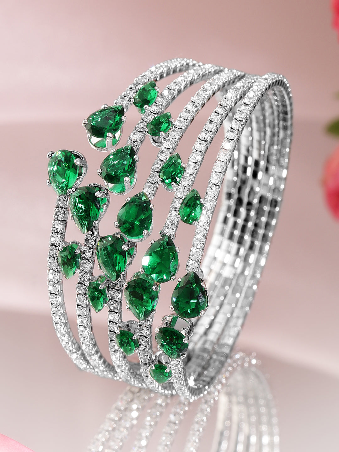 American Diamond Zirconia Green Bracelet