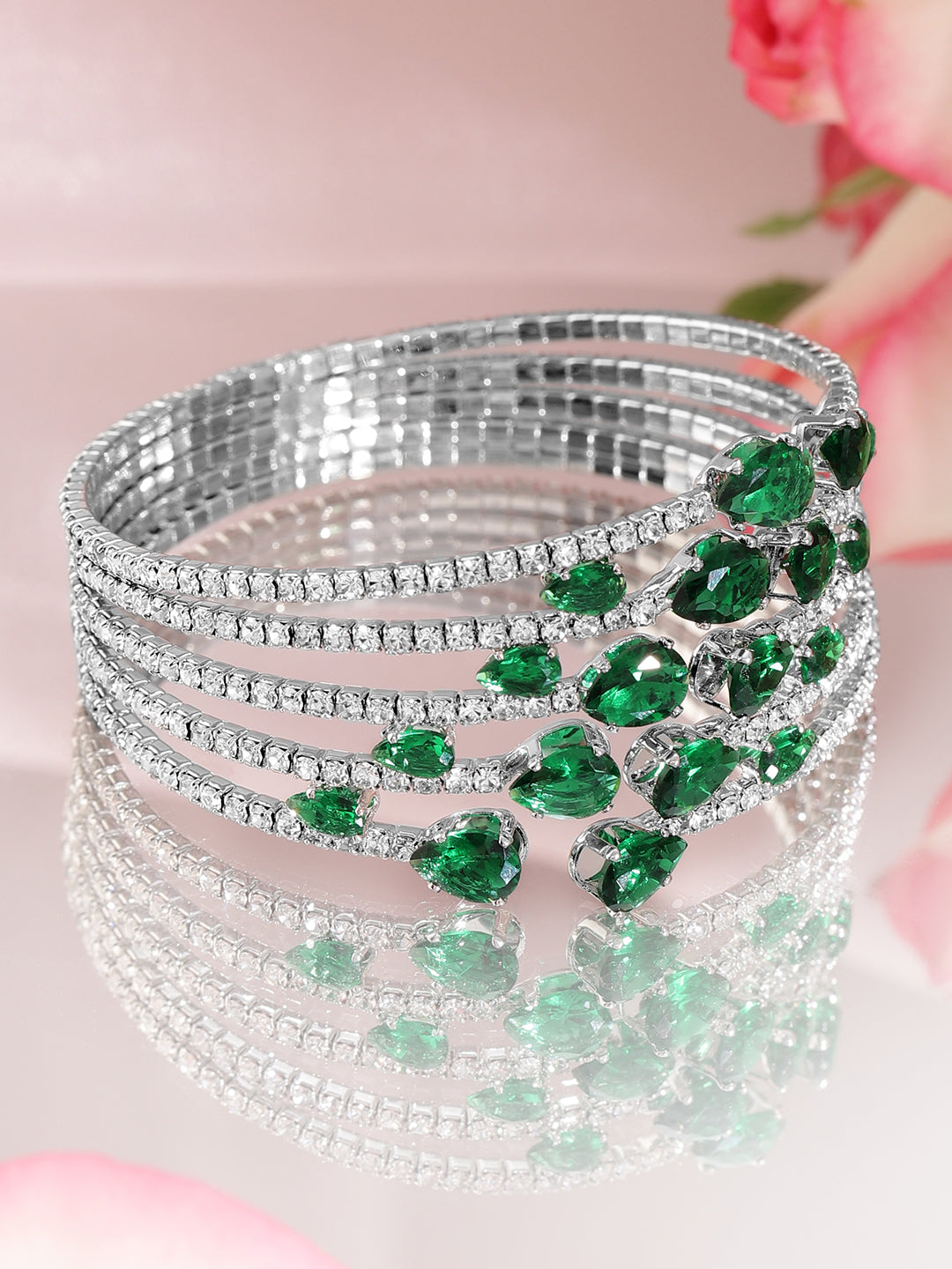 American Diamond Zirconia Green Bracelet
